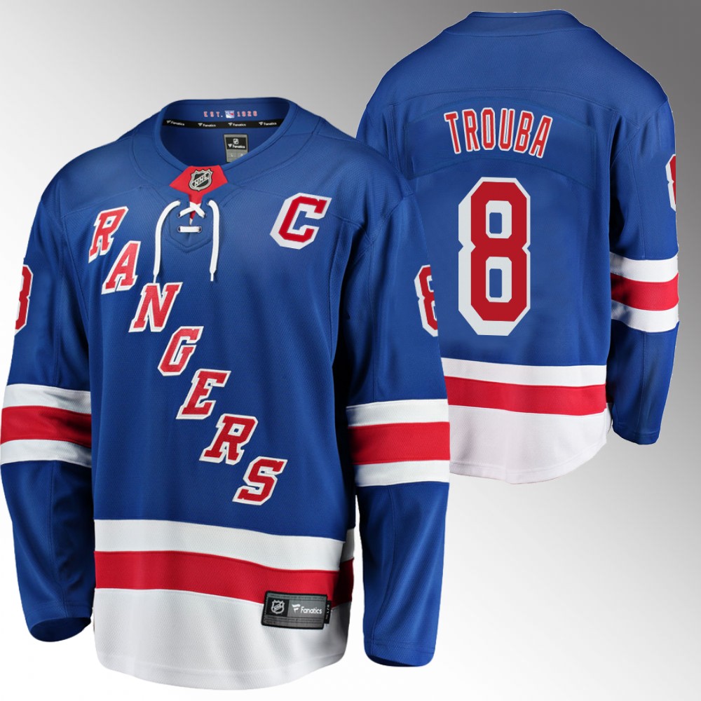 Jacob Trouba Jersey New York Rangers Home Blue Captain Patch