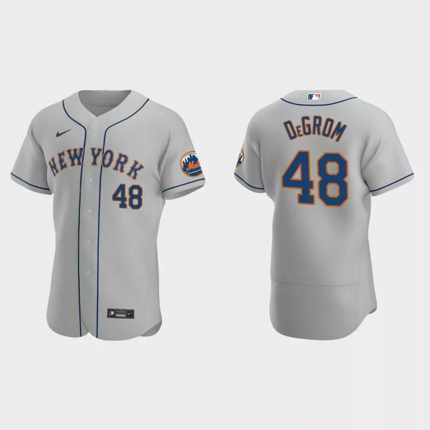 Jacob deGrom #48 New York Mets Gray Authentic 2020 Road Jersey