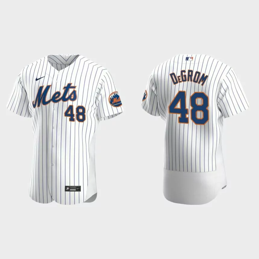 Jacob deGrom #48 New York Mets White Authentic 2020 Home Jersey