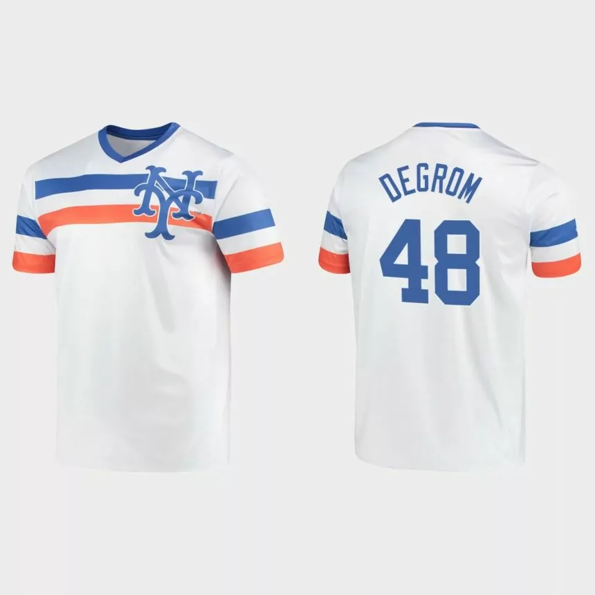Jacob deGrom New York Mets Cooperstown Collection V-Neck Jersey – White