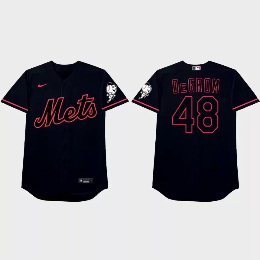 Jacob deGrom Nickname Mets 2021 Players’ Weekend Degrom Jersey – Black