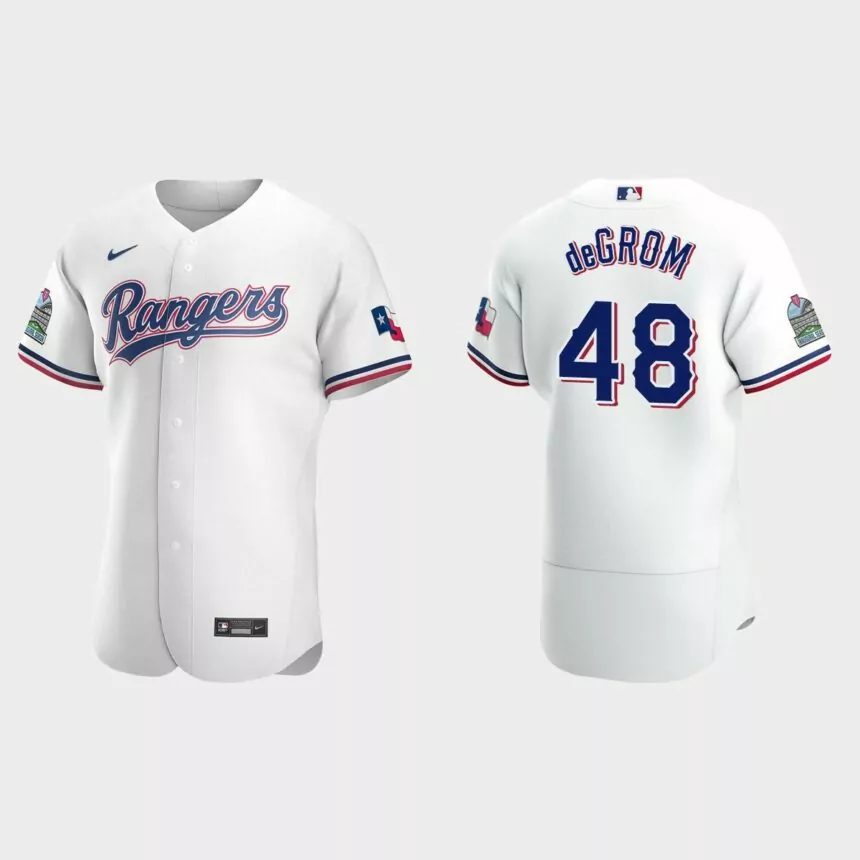 Jacob deGrom Texas Rangers Authentic Home Jersey – White