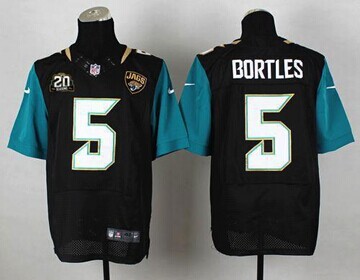 Jaguars #5 Blake Bortles Black Alternate With 20TH Season Patch Jersey