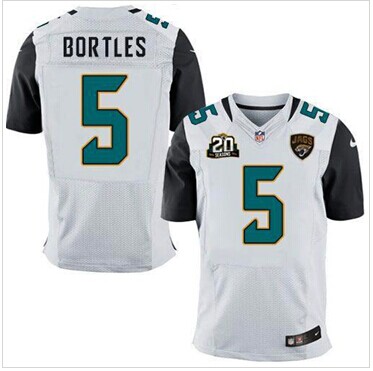 Jaguars #5 Blake Bortles White With 20TH Season Patch Jersey