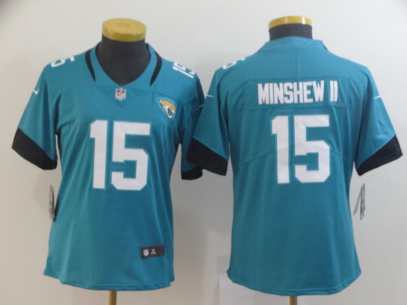 Jaguars 15 Gardner Minshew II Teal Women Vapor Untouchable Limited Jersey