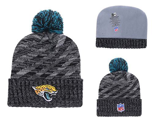 Jaguars Black 2018 NFL Sideline Cold Weather Pom Knit Hat YD