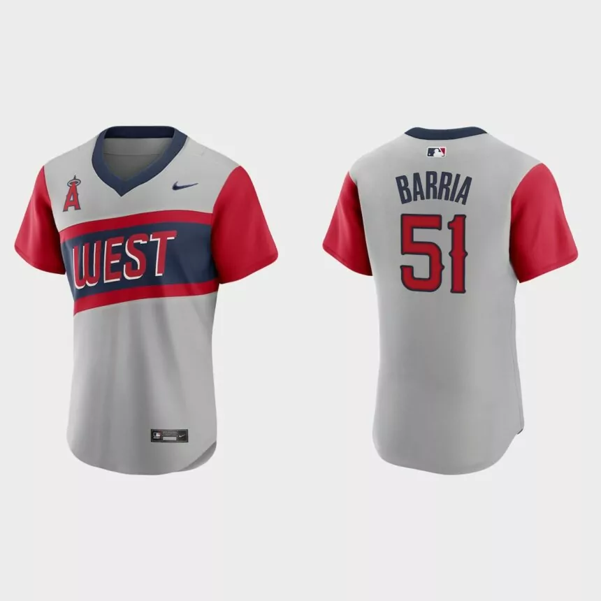 Jaime Barria Los Angeles Angels 2021 Little League Classic Road Authentic Jersey – Gray