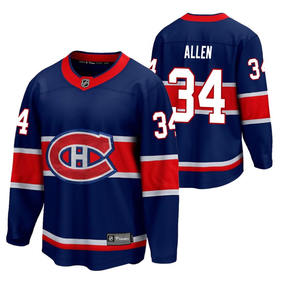 Jake Allen Canadiens 2021 Reverse Retro Royal Jersey Special Edition