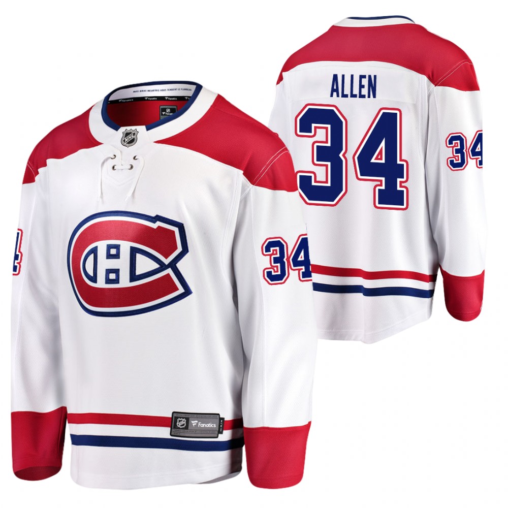 Jake Allen Montreal Canadiens Away White 2020 Jersey