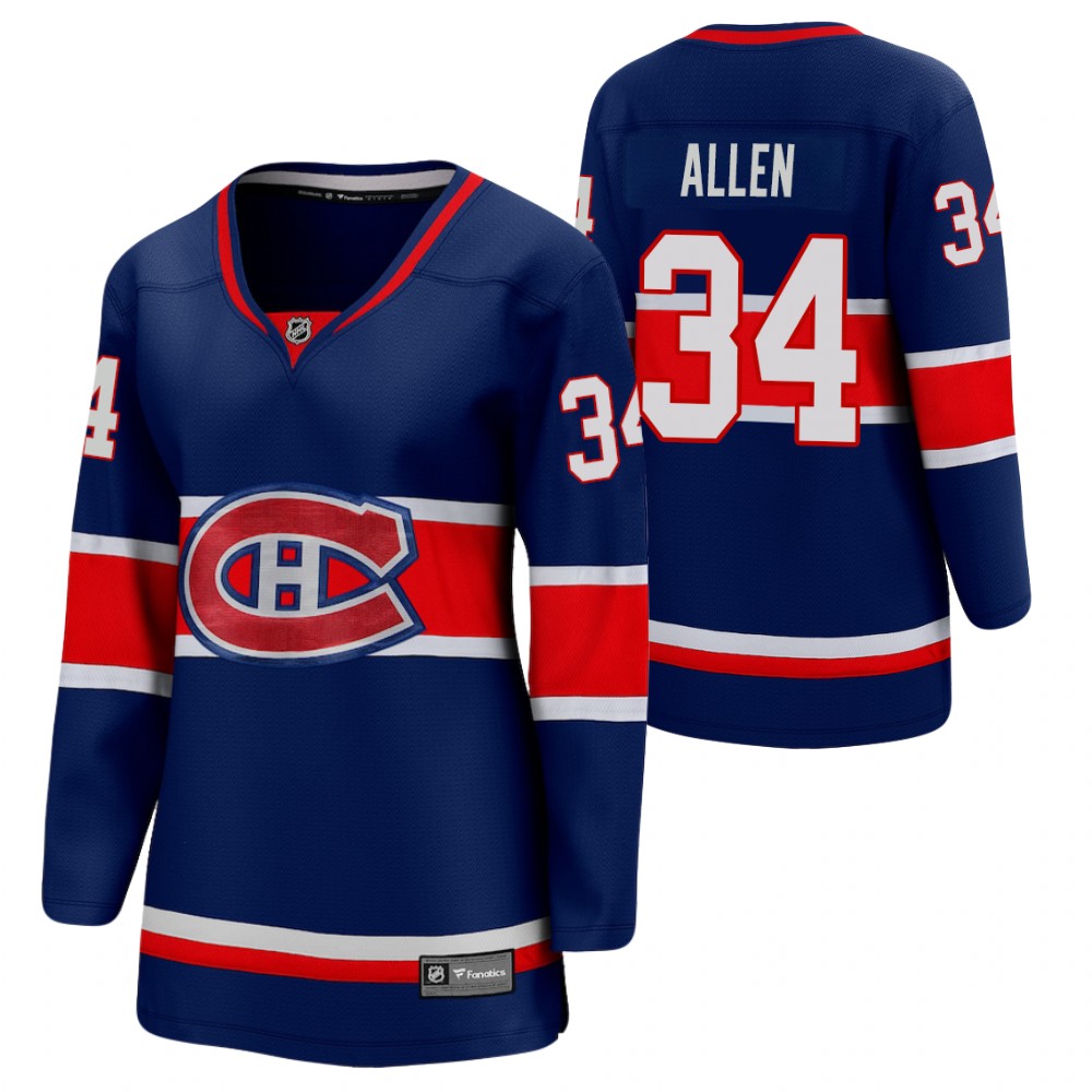 Jake Allen Montreal Canadiens Reverse Retro Blue Women's Jersey Special Edition