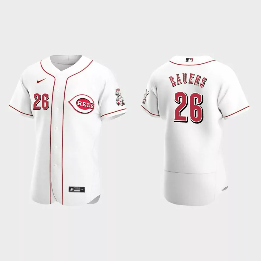 Jake Bauers Cincinnati Reds Authentic Home Jersey – White