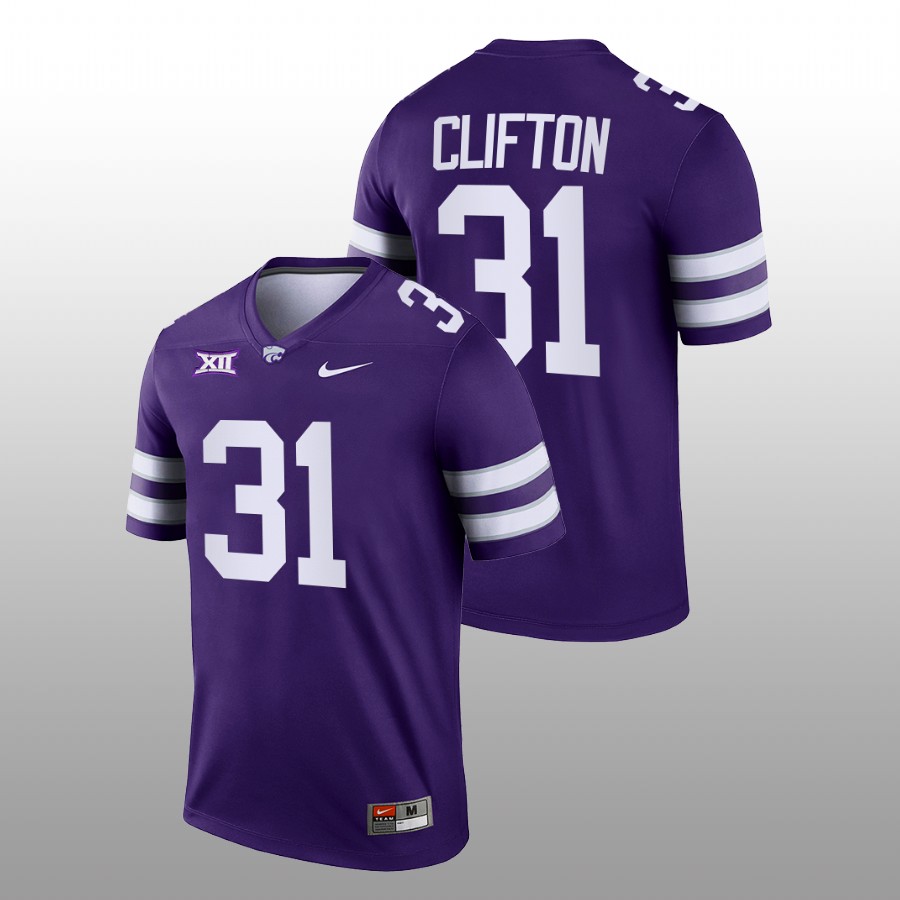 Jake Clifton Kansas State Wildcats Purple 2022-23 College Football Jersey