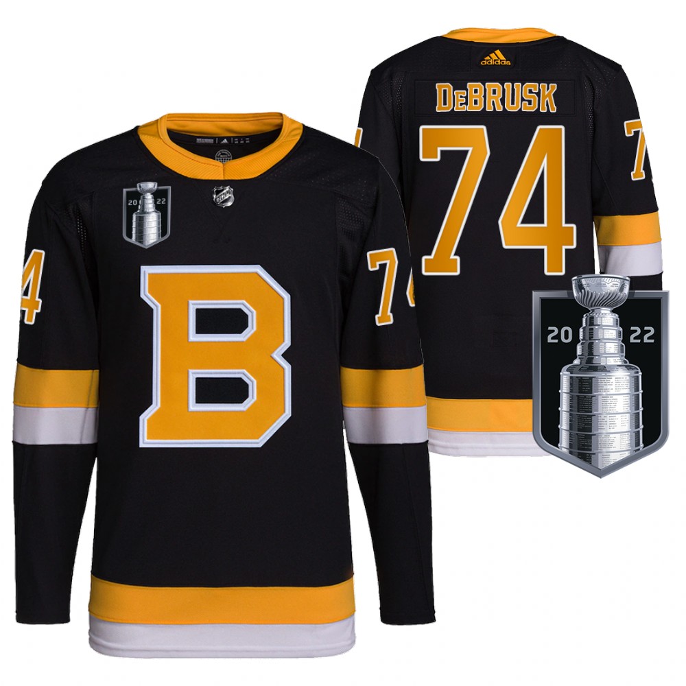 Jake DeBrusk Boston Bruins Black 2022 Stanley Cup Playoffs Jersey Authentic Pro Stitched