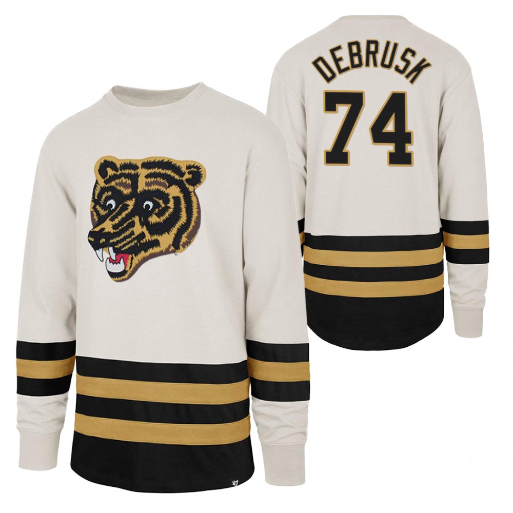 Jake Debrusk Boston Bruins Center Ice Crew White Retro Cotton Jersey