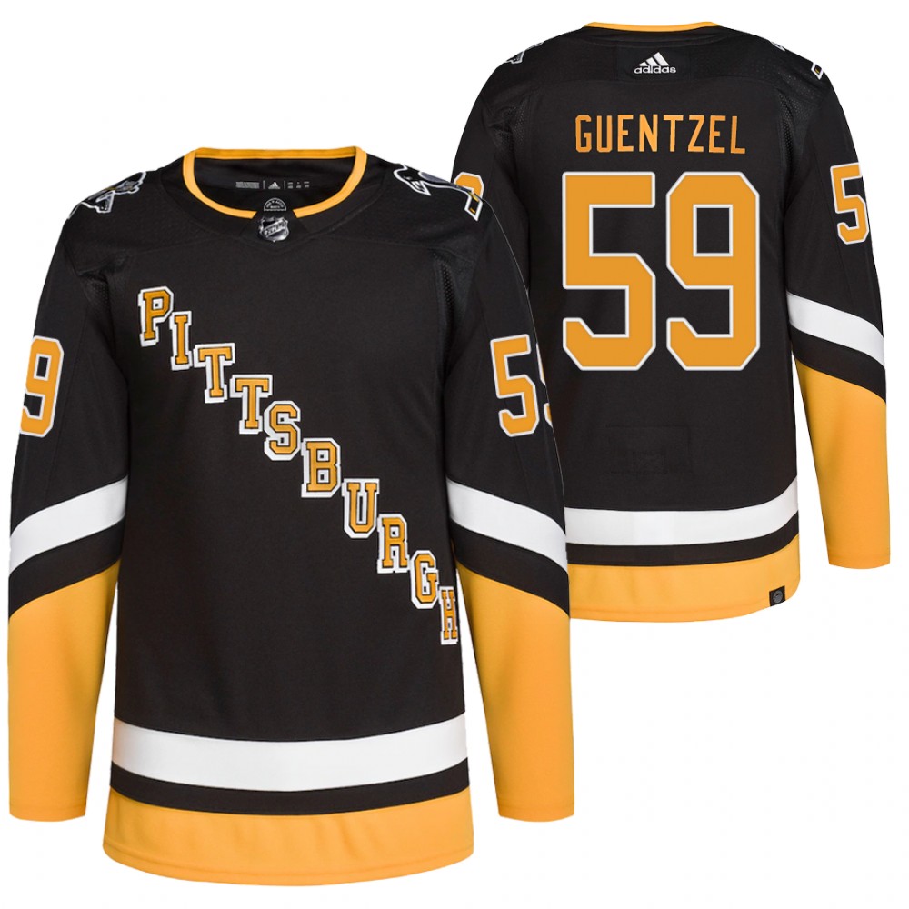 Jake Guentzel 2021-22 Pittsburgh Penguins Black Third Primegreen Authentic Jersey