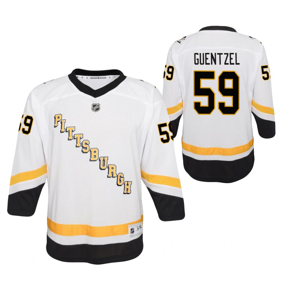 Jake Guentzel Pittsburgh Penguins 2021 Reverse Retro White Youth Jersey Replica