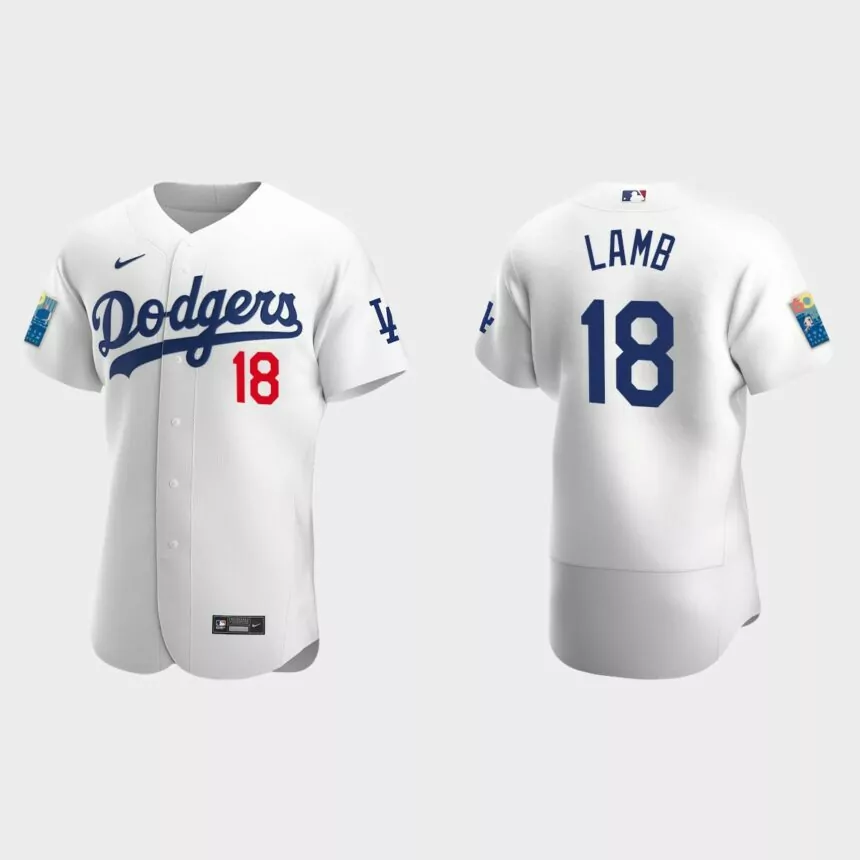 Jake Lamb Los Angeles Dodgers 2022 Dodger Stadium 60th Anniversary Authentic Jersey – White