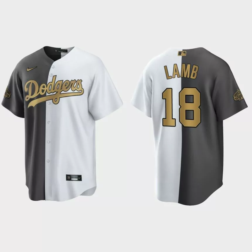 Jake Lamb Los Angeles Dodgers 2022 MLB All-Star Game Split Jersey – White Charcoal