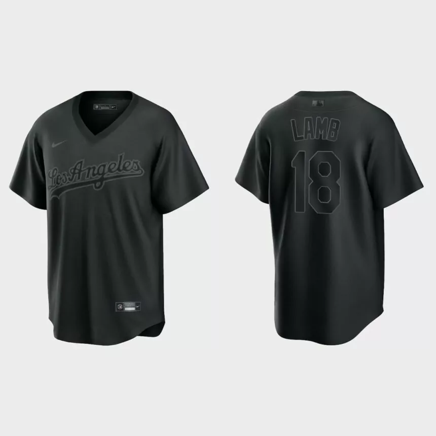 Jake Lamb Los Angeles Dodgers Pitch Black Fashion Replica Jersey – Black