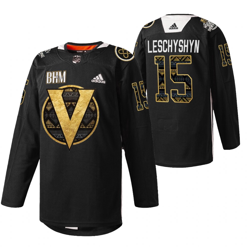 Jake Leschyshyn Golden Knights Black History Month 2022 Jersey Black Warm-up