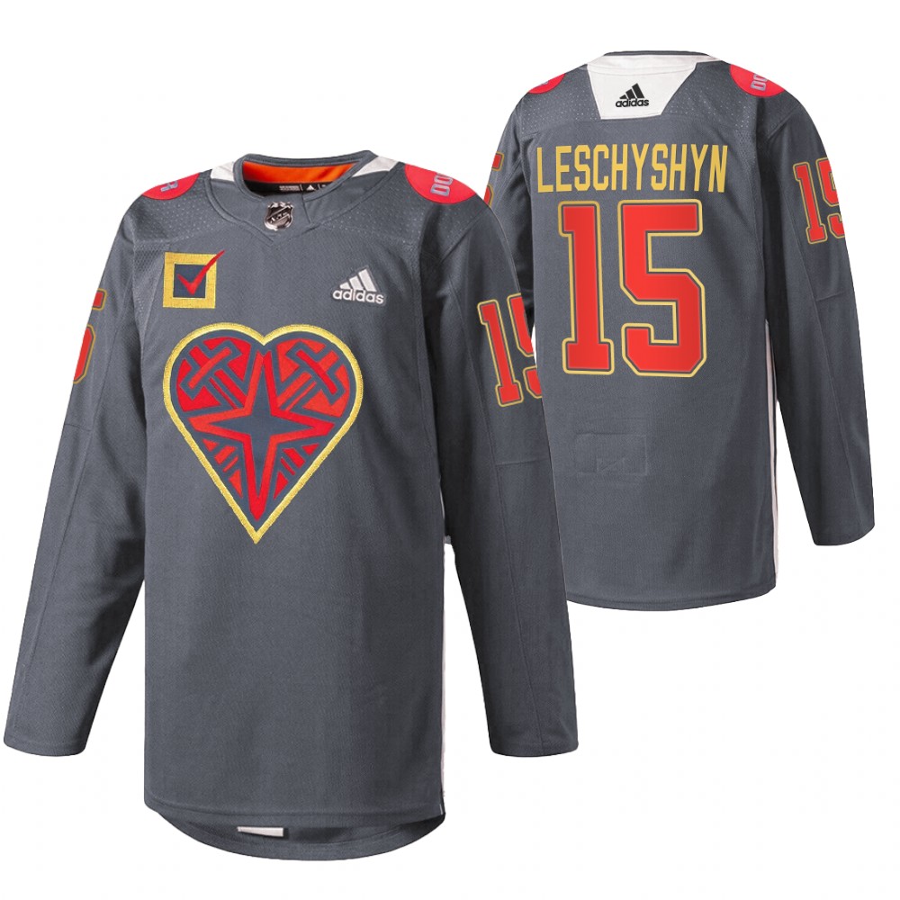 Jake Leschyshyn Vegas Golden Knights Black DonorAwareness 2022 Jersey Warm-Up