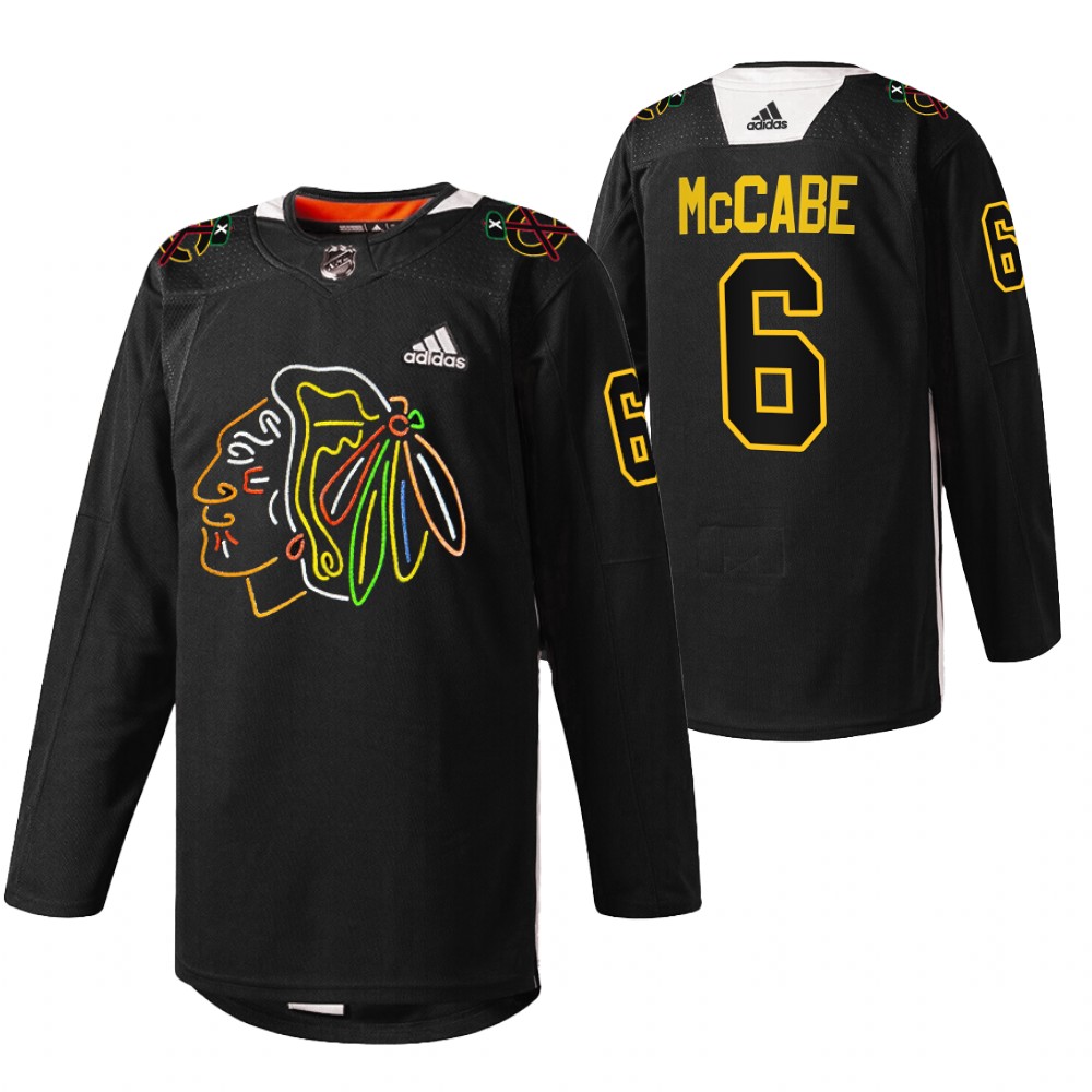 Jake McCabe Blackhawks Foundation Night Jersey Black Warm-Up