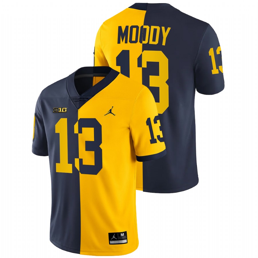 Jake Moody Michigan Wolverines Navy Maize 2021-22 Split Edition College Football Jersey