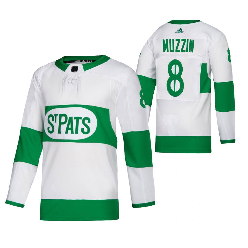 Jake Muzzin #8 Maple Leafs 2021 St. Pats Men Jersey Throwback Authentic Green
