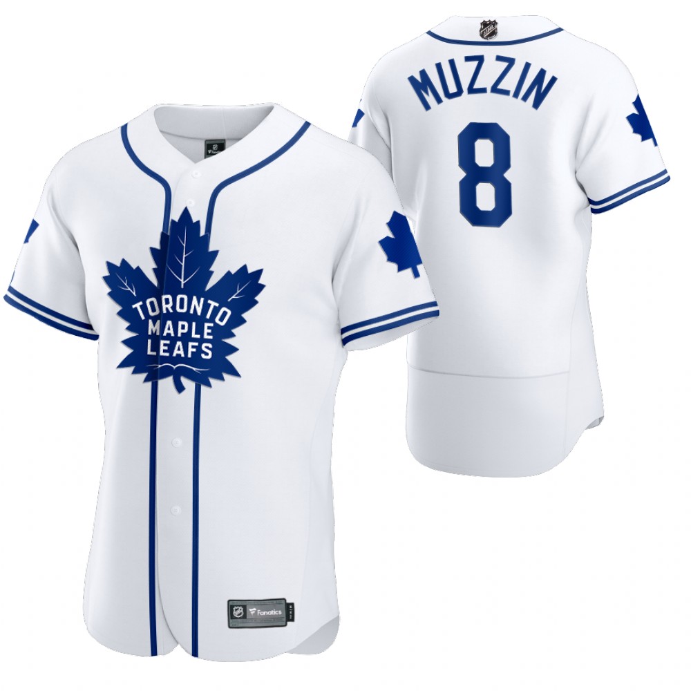 Jake Muzzin Maple Leafs 2020 NHL X MLB Crossover Baseball Jersey White