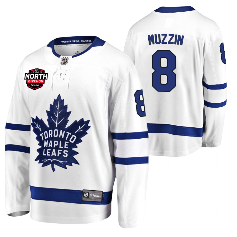 Jake Muzzin Maple Leafs 2021 North Division Patch Jersey White Away