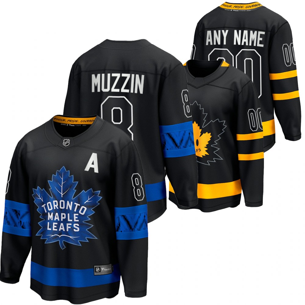 Jake Muzzin Maple Leafs drew house Alternate Reversible Black Premier Jersey