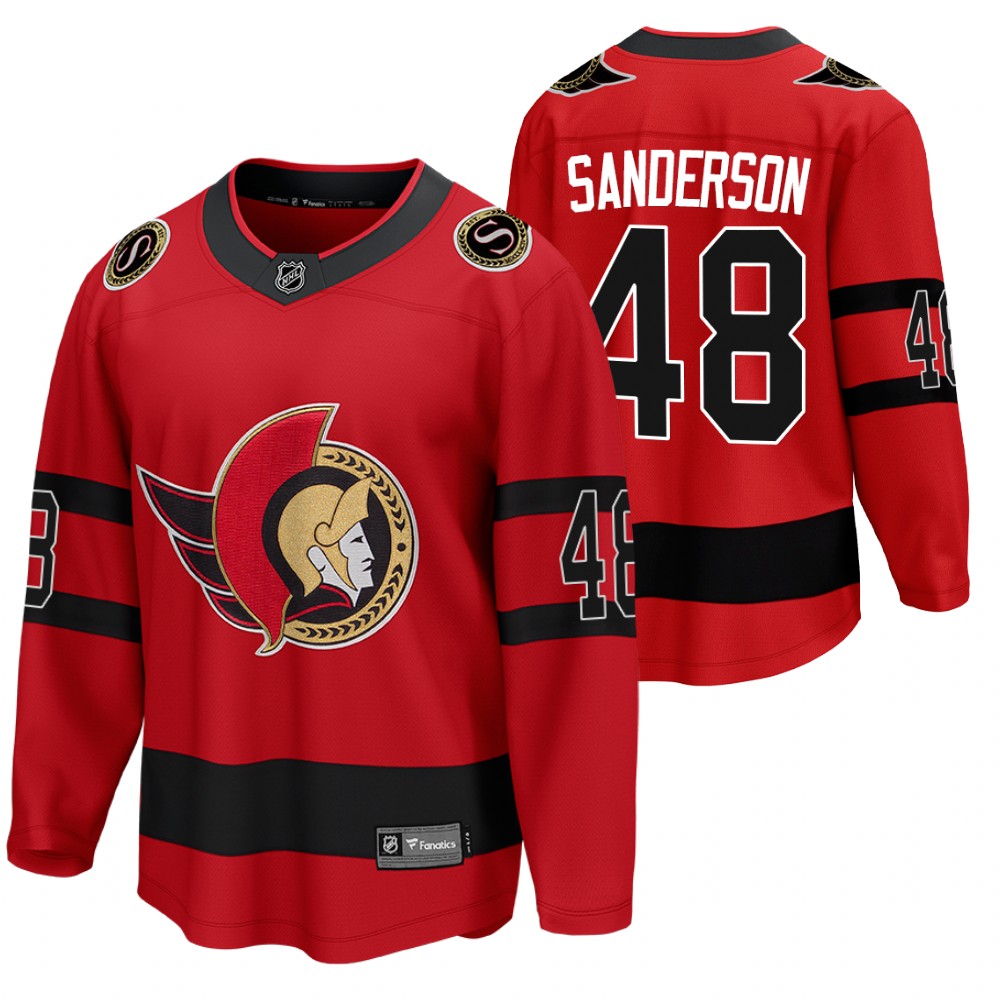 Jake Sanderson Ottawa Senators 2021 Reverse Retro Red Jersey Special Edition Stitched