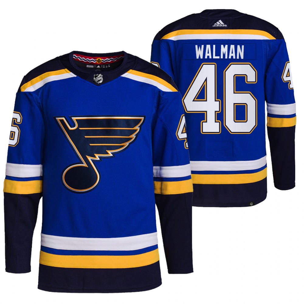 Jake Walman 2021-22 St. Louis Blues Blue Home Primegreen Authentic Pro Jersey