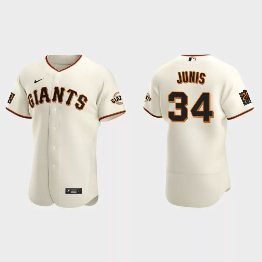 Jakob Junis San Francisco Giants Authentic Home Jersey – Cream