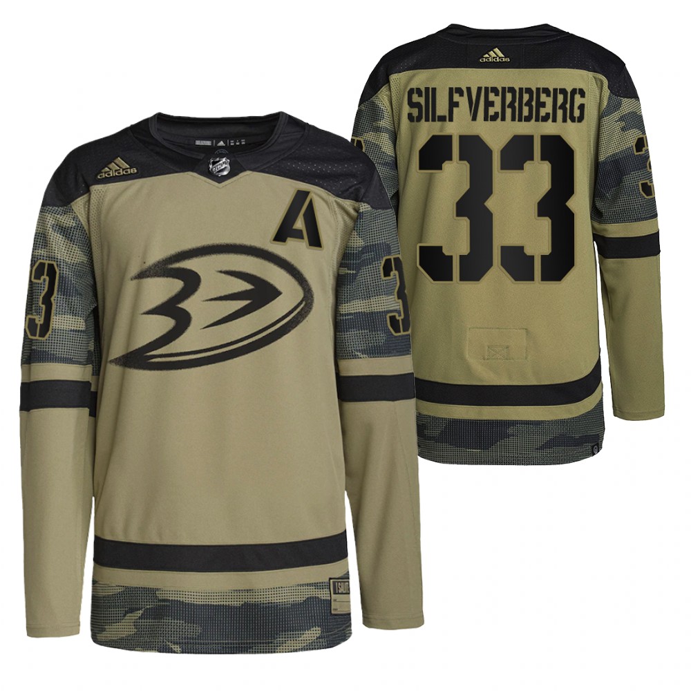Jakob Silfverberg Ducks Military Appreciation Jersey Camo Authentic Practice