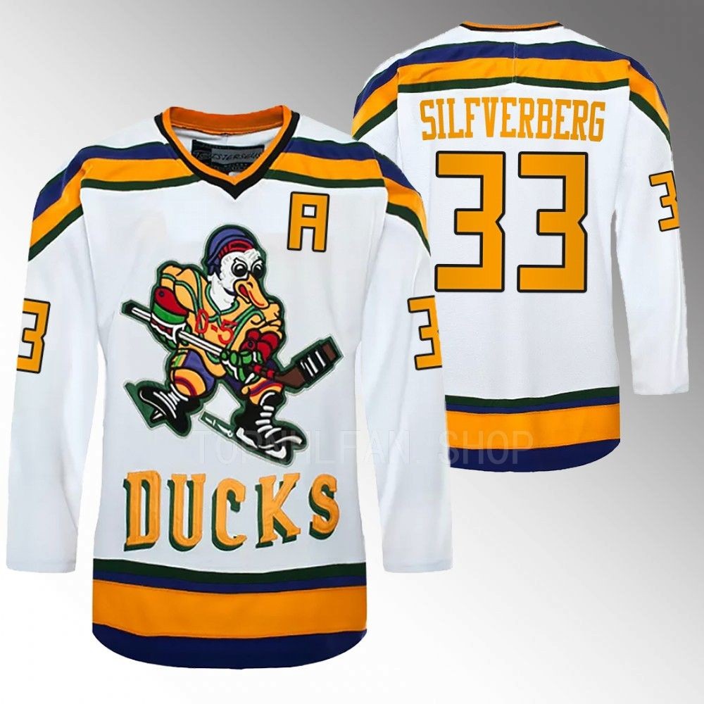 Jakob Silfverberg Ducks The Mighty Ducks Jersey White ice Hockey