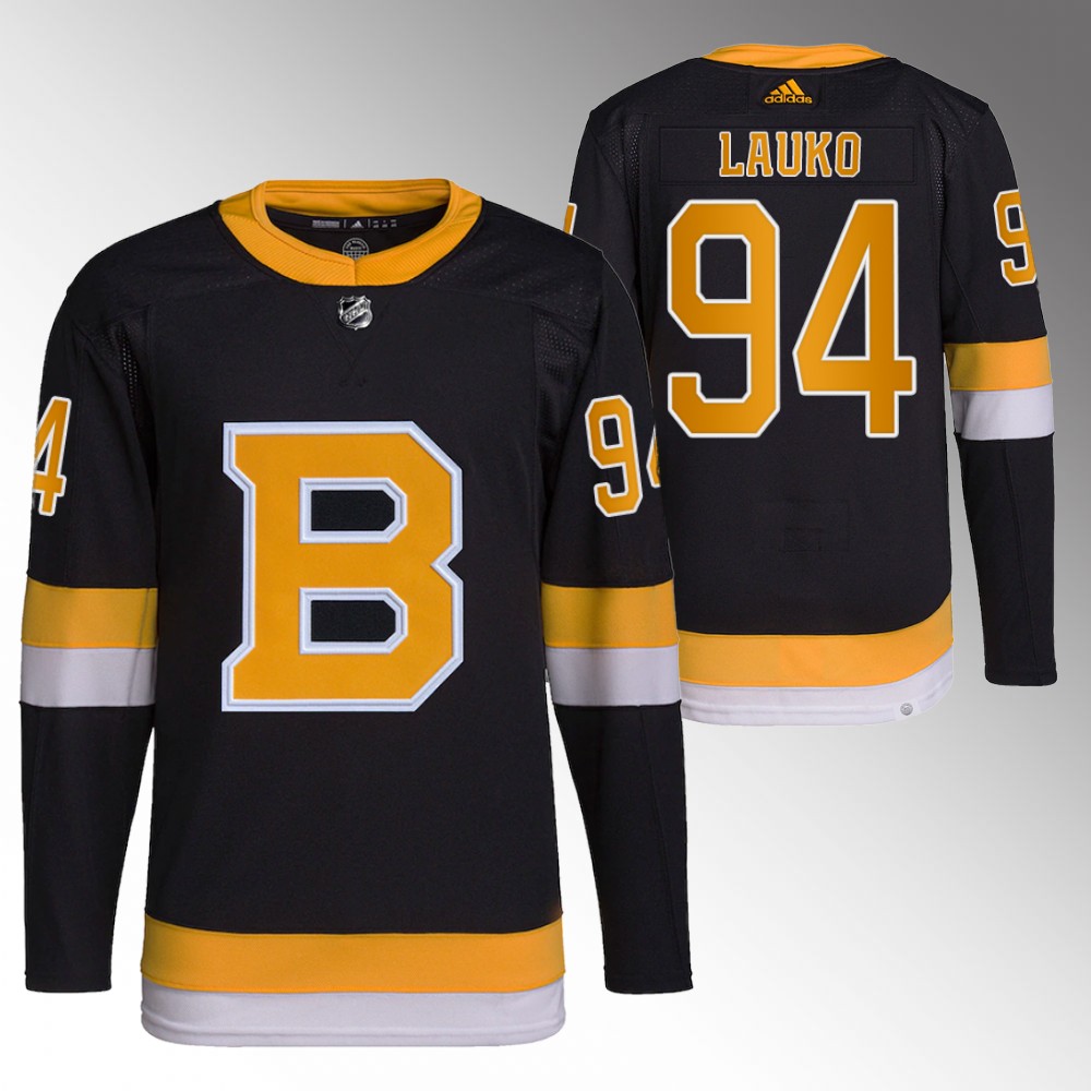 Jakub Lauko Boston Bruins Alternate Black Authentic Jersey Stitched