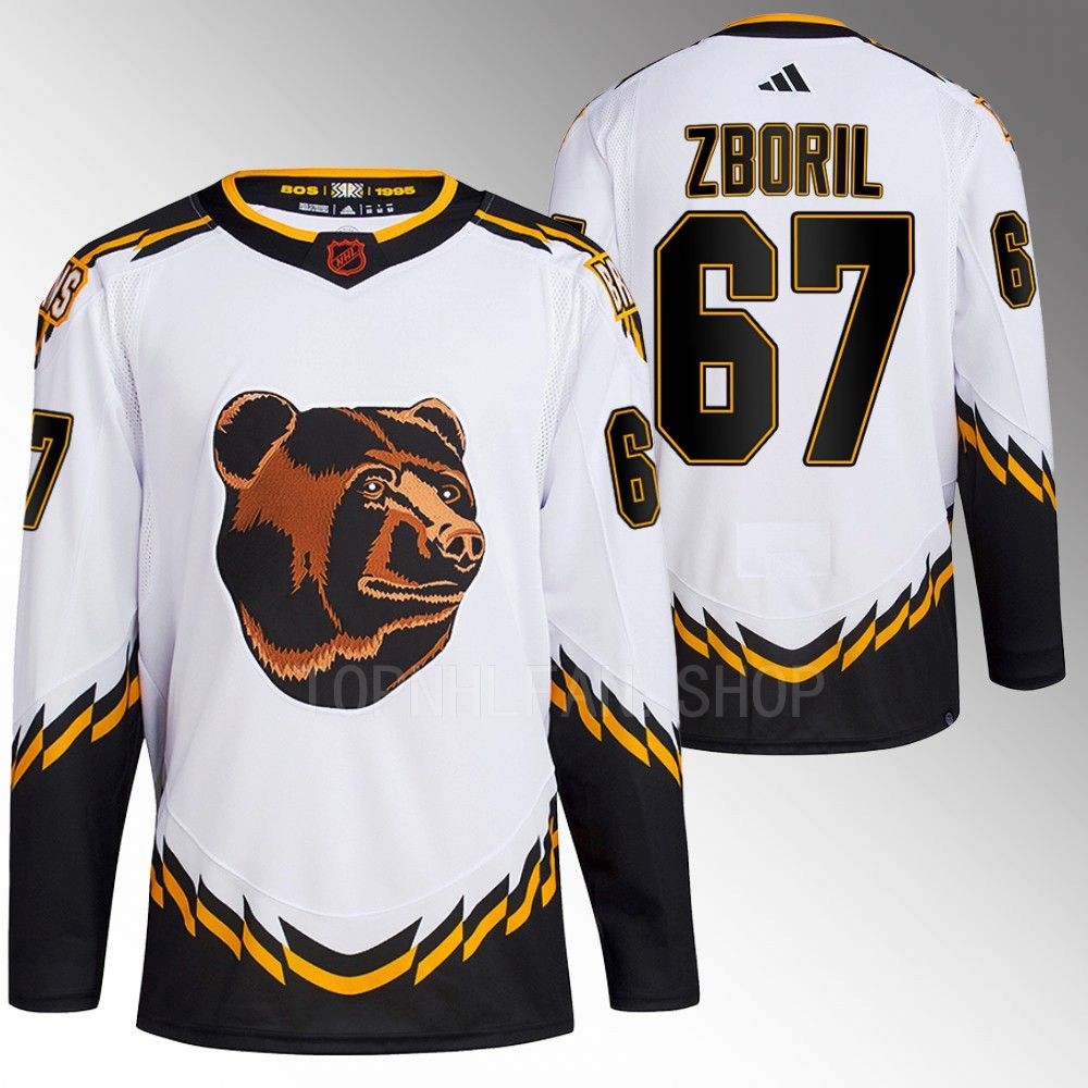 Jakub Zboril 2022 Boston Bruins White Reverse Retro 2.0 Authentic Primegreen Jersey Stitched