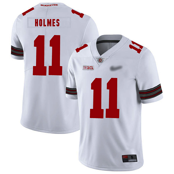 Jalyn Holmes Ohio State Buckeyes Men's Jersey - #11 NCAA White Replica Authentic