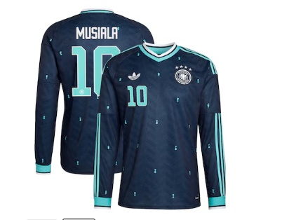 Jamal Musiala Germany National Team adidas 2026 Away Replica Long Sleeve Jersey - Navy