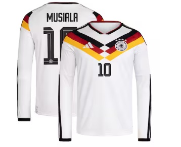 Jamal Musiala Germany National Team adidas 2026 Home Replica Long Sleeve Jersey - White