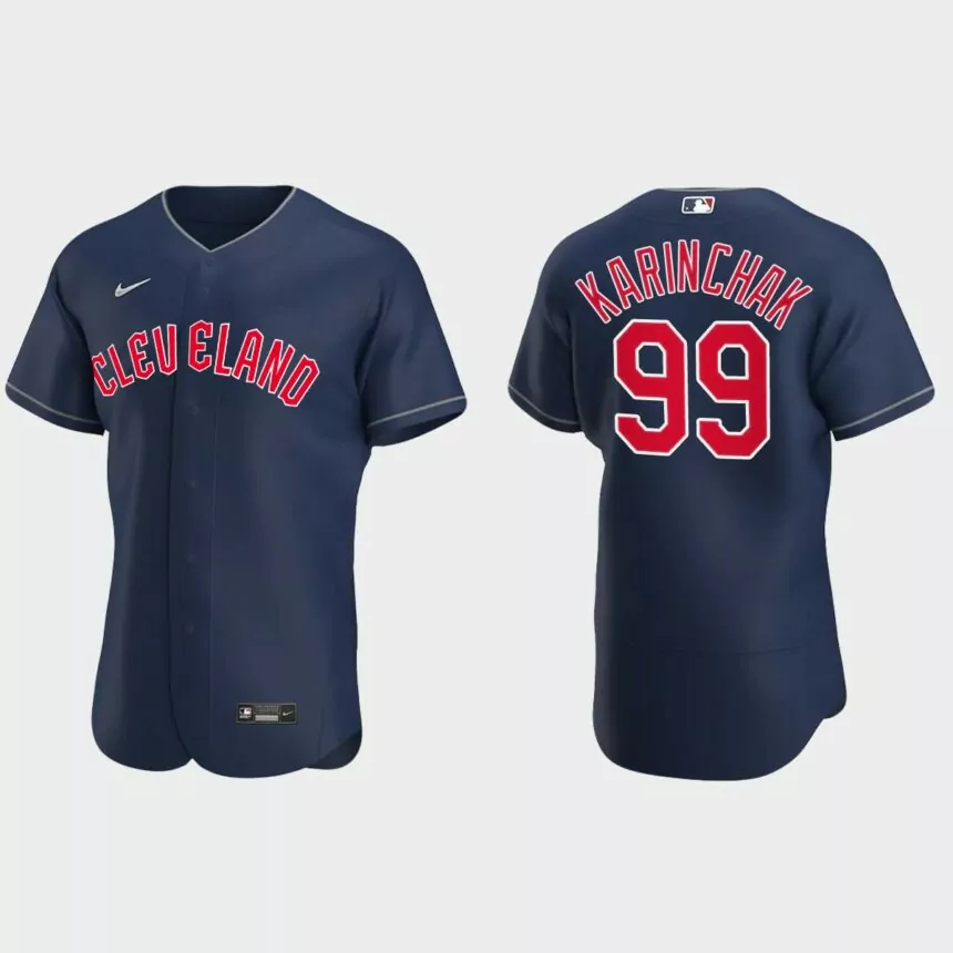James Karinchak Cleveland Guardians Authentic Alternate Jersey – Navy