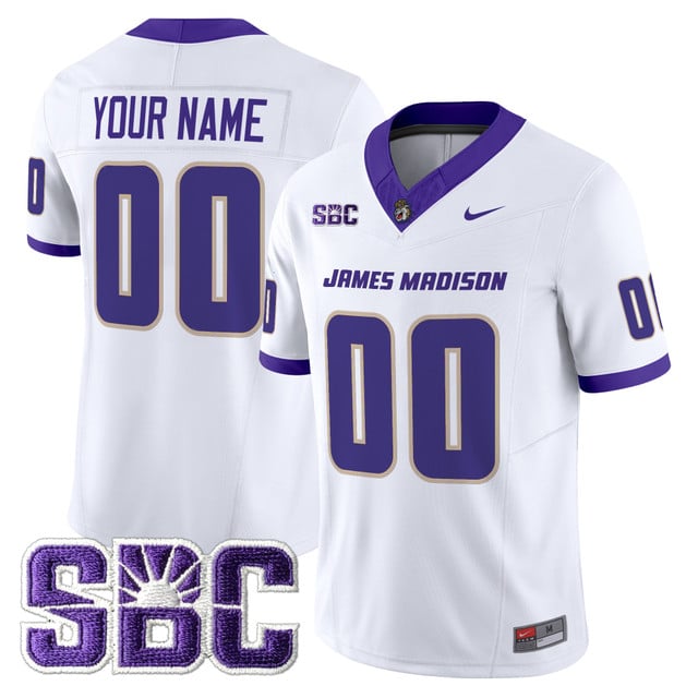 James Madison Dukes 2025 Vapor Limited Custom Jersey - All Stitched White