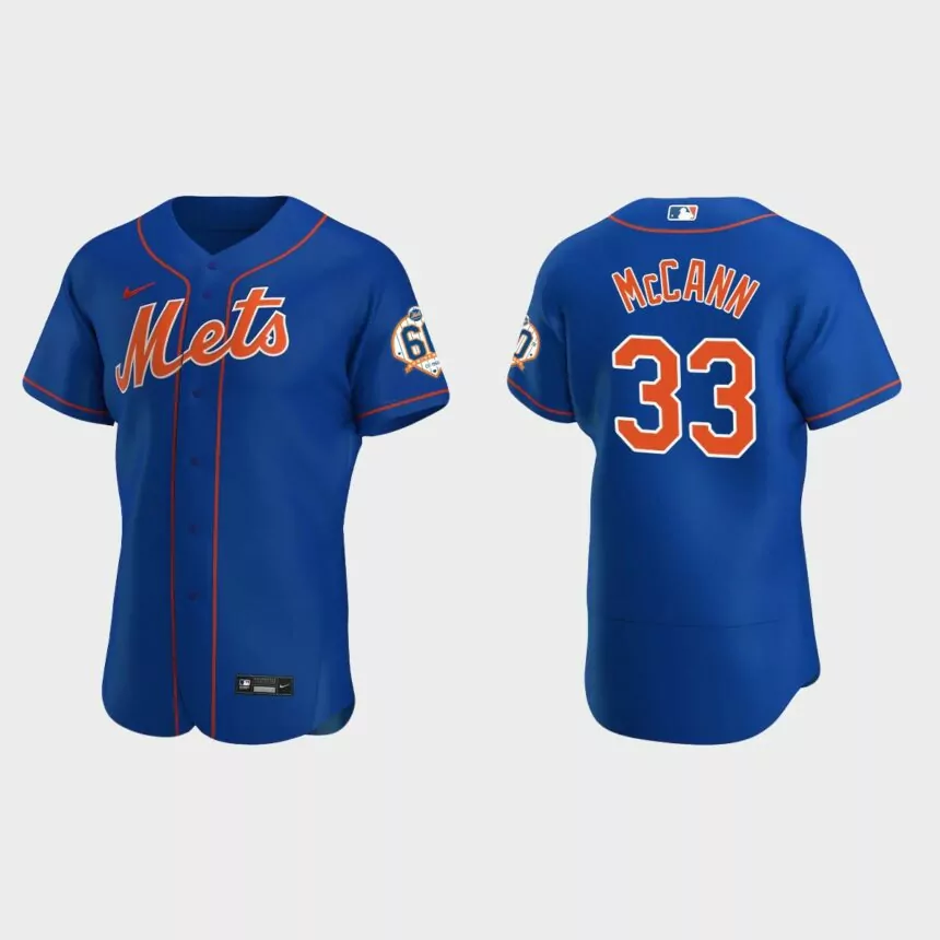 James McCann New York Mets 60th Anniversary Alternate Authentic Jersey – Royal