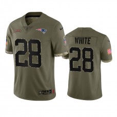 James White New England Patriots Nike Olive 2022 Salute To Service Limited Jersey