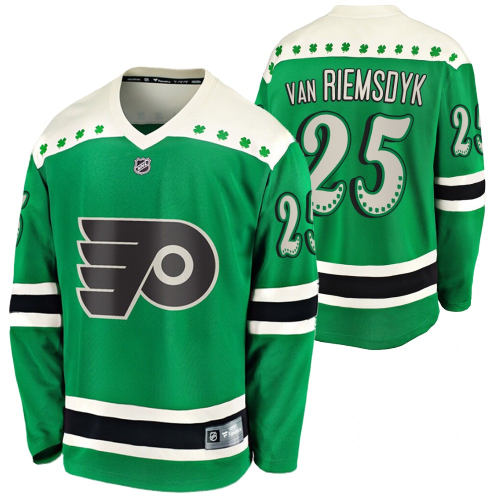James van Riemsdyk Flyers 2021 St Patricks Day Green #25 Jersey