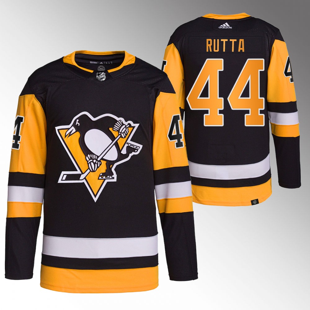 Jan Rutta 2022 Pittsburgh Penguins Black Primegreen Authentic Home Jersey