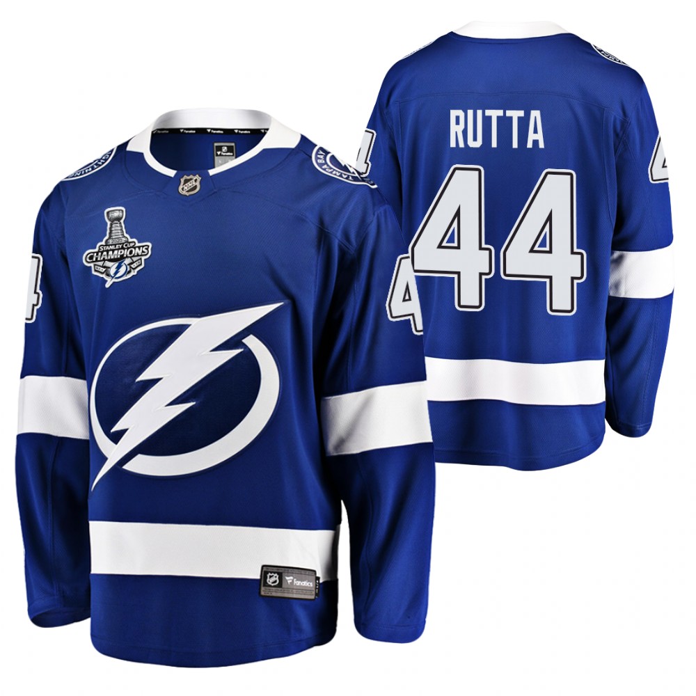 Jan Rutta Lightning 2020 Stanley Cup Champions Blue Home Jersey
