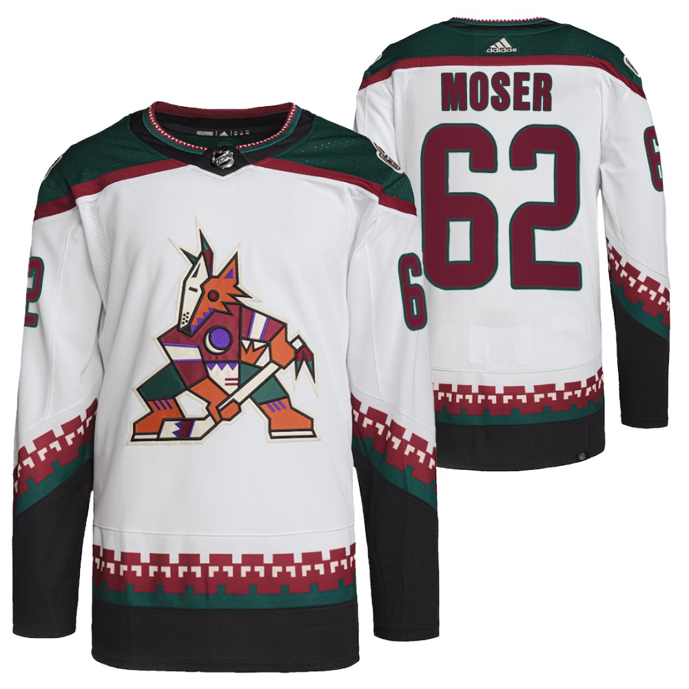 Janis Moser Arizona Coyotes White Away Primegreen Authentic Pro Jersey