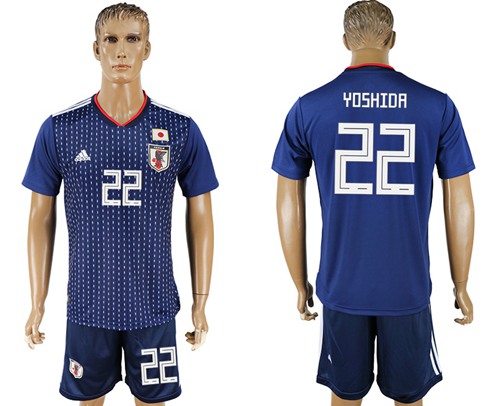 Japan #22 Yoshida Home Soccer Country Jersey